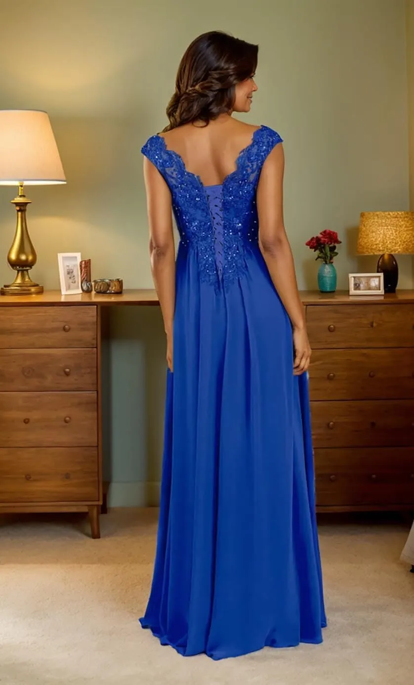 2 Pieces Mother of The Bride Dresses with Shawl Lace Long Formal Dress for Women Wedding Guest