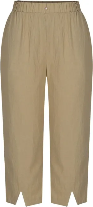 2025 Capri Linen Pants for Women Wide Leg Casual Summer Palazzo Pants High Waisted Beach Trousers with Pockets