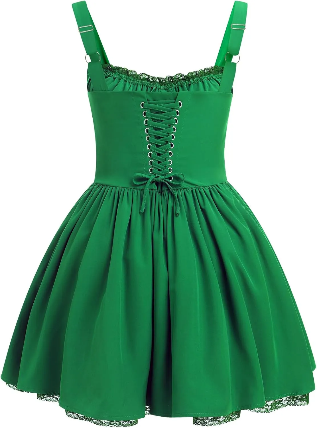 ABAFIP Women's Corset Mini Dress Spaghetti Straps Backless Lace up Low Cut Ruffle Short Dress Sundress
