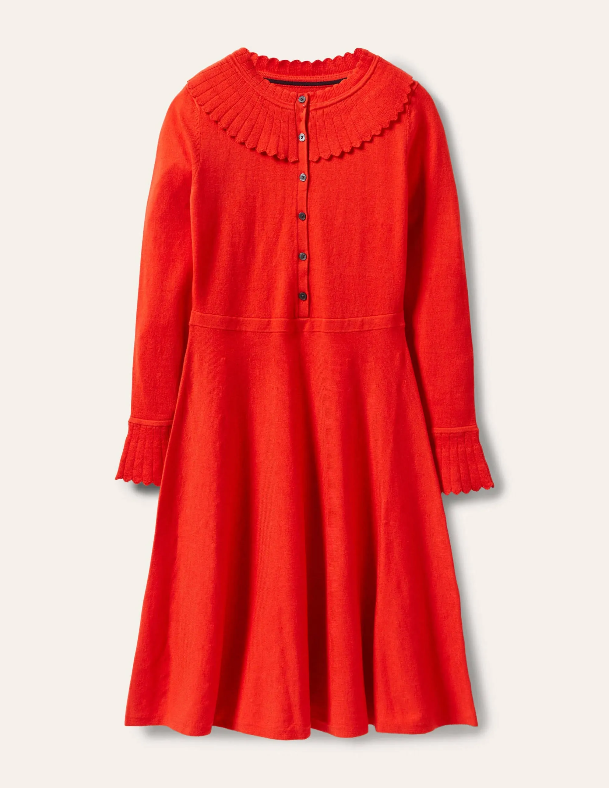 Abercorn Knitted Dress-Cherry Red
