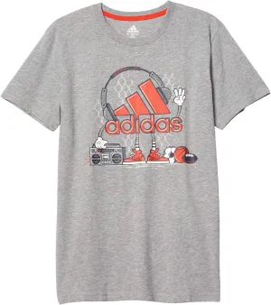 adidas Boys' Short Sleeve Cotton Jersey Logo T-Shirt Tee