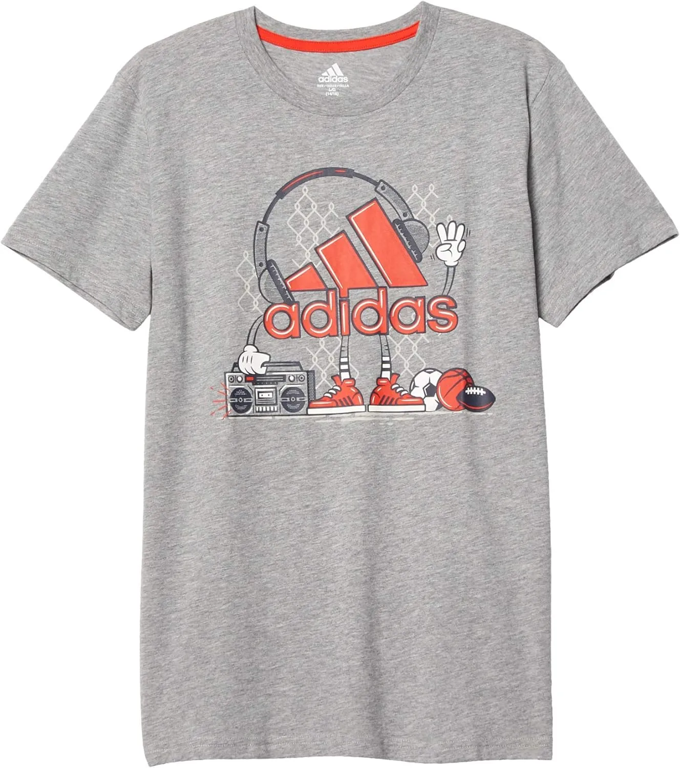 adidas Boys' Short Sleeve Cotton Jersey Logo T-Shirt Tee