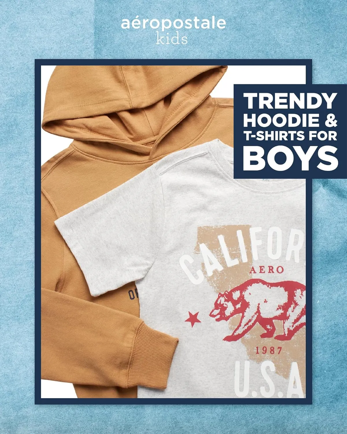 AEROPOSTALE Hoodie and T-Shirt Set - 2 Piece Pullover Hoodie Sweatshirt and Active Graphic Tee - Boys Activewear Tops (8-16)