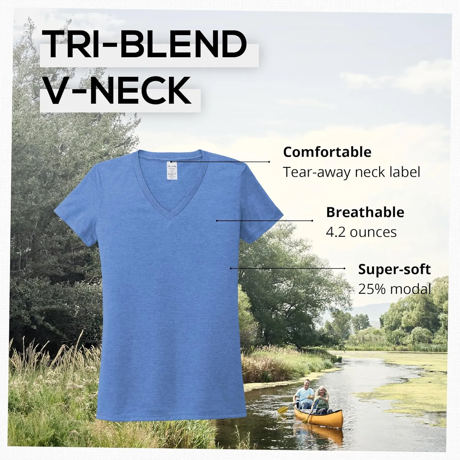 Allmade Women's Tri-Blend V-Neck T-Shirt