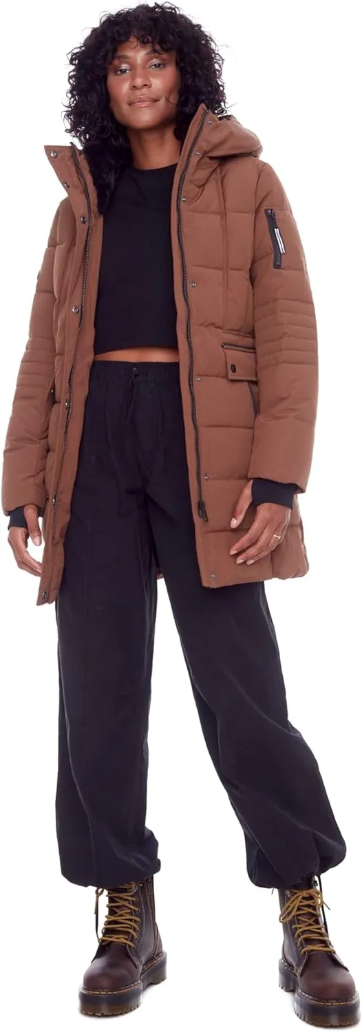 ALPINE NORTH Kootney Womens Vegan Down Mid-Length Parka  Insulated, Water-Repellent Winter Coat with Hood