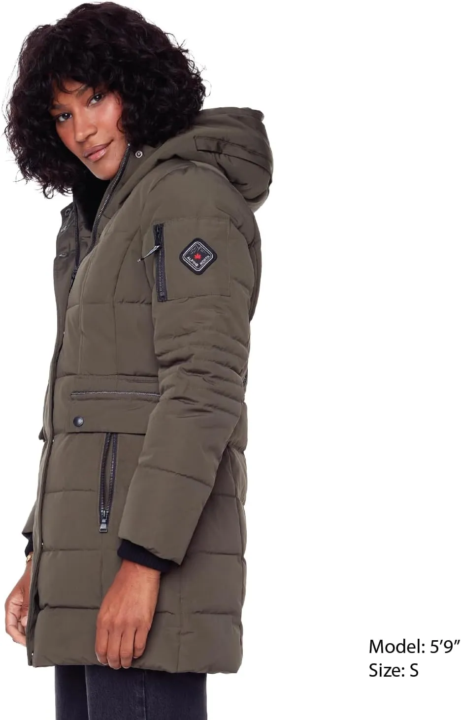 ALPINE NORTH Kootney Womens Vegan Down Mid-Length Parka  Insulated, Water-Repellent Winter Coat with Hood