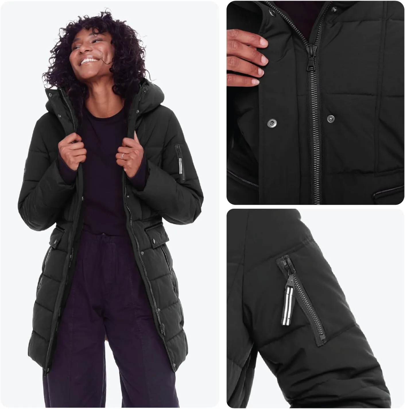 ALPINE NORTH Kootney Womens Vegan Down Mid-Length Parka  Insulated, Water-Repellent Winter Coat with Hood