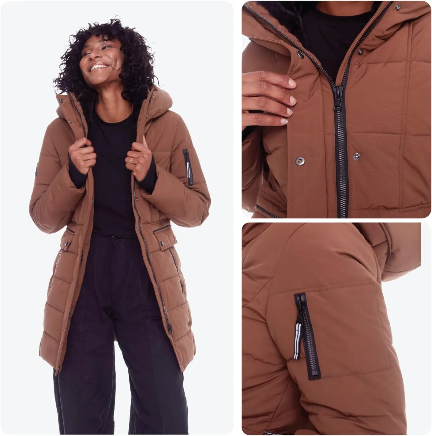 ALPINE NORTH Kootney Womens Vegan Down Mid-Length Parka  Insulated, Water-Repellent Winter Coat with Hood