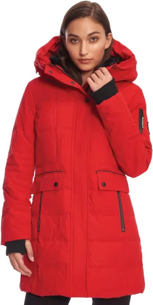ALPINE NORTH Kootney Womens Vegan Down Mid-Length Parka  Insulated, Water-Repellent Winter Coat with Hood