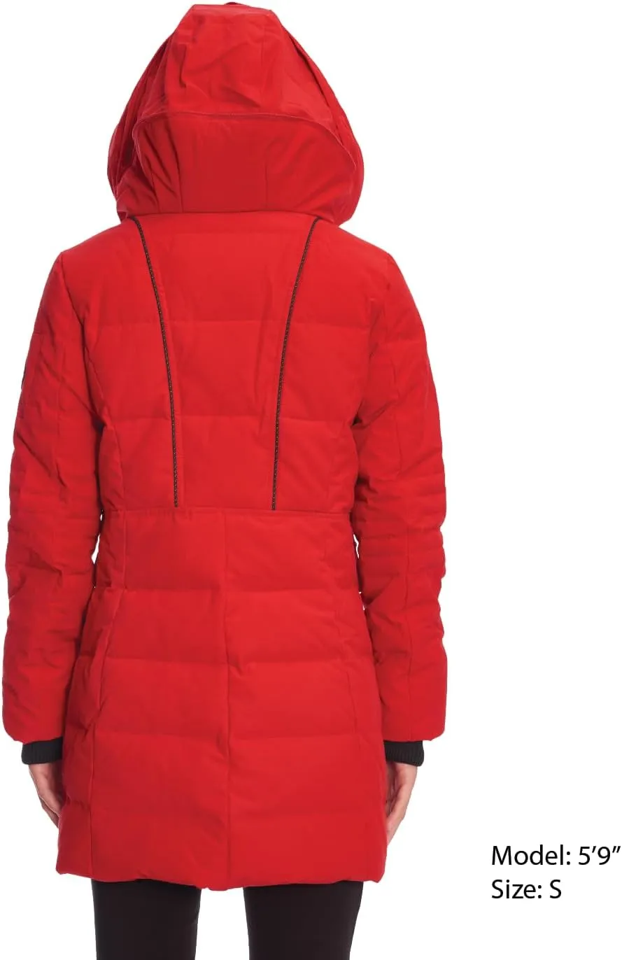 ALPINE NORTH Kootney Womens Vegan Down Mid-Length Parka  Insulated, Water-Repellent Winter Coat with Hood