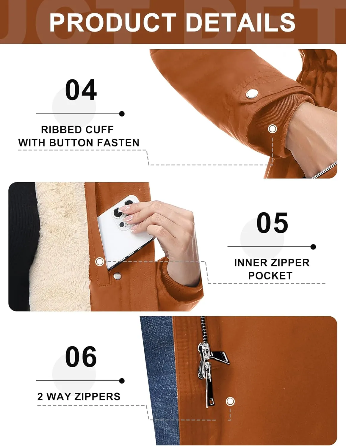 ANOTHER CHOICE Women's Hooded Winter Coat Waterproof Parka Jacket Warm Sherpa FLeece Lined Winter Parka Coat