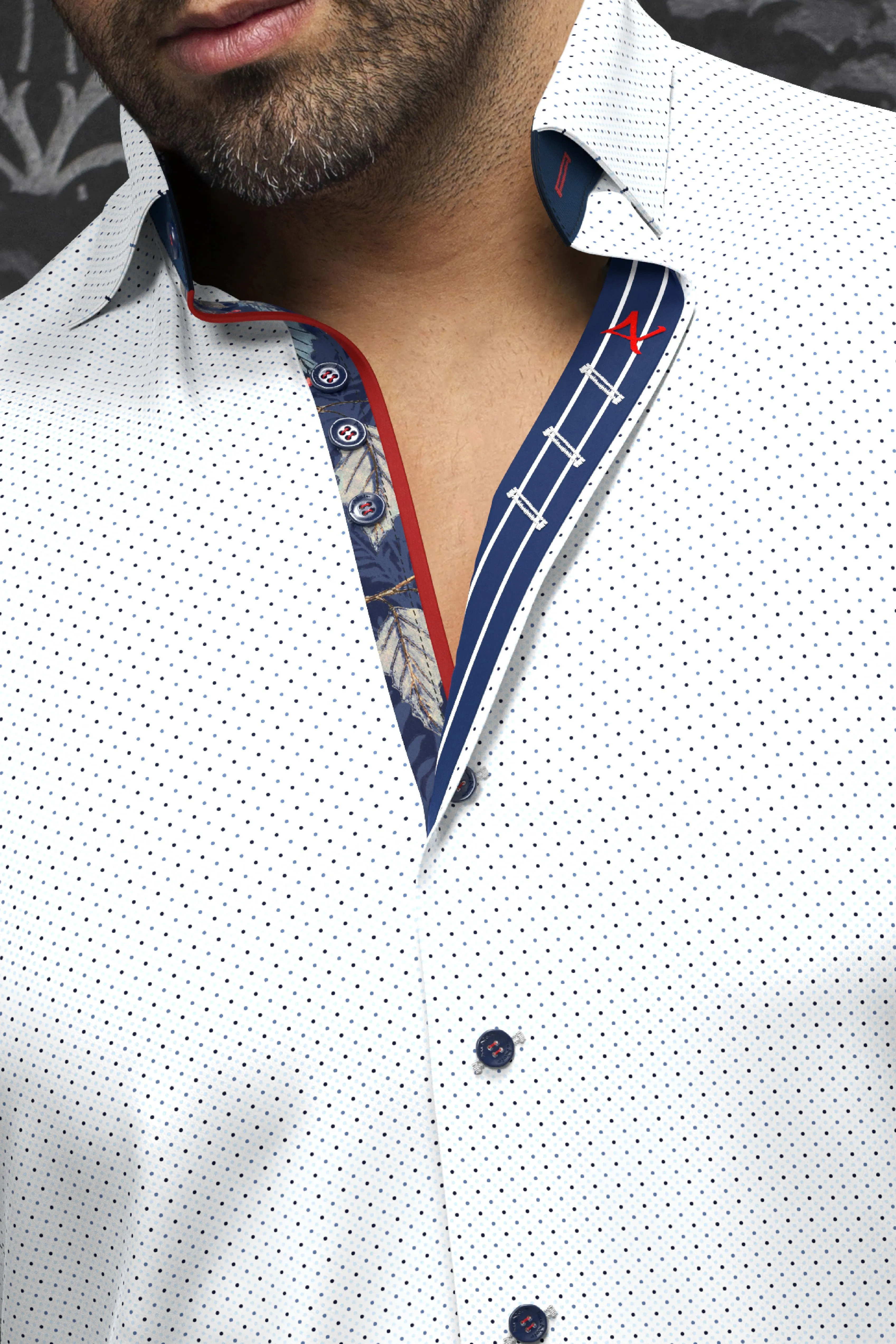 Au Noir Stretch Shirt | Salazar White Navy