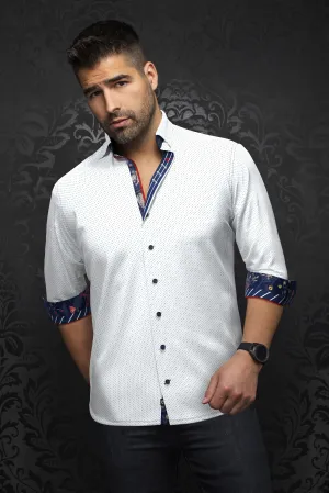 Au Noir Stretch Shirt | Salazar White Navy