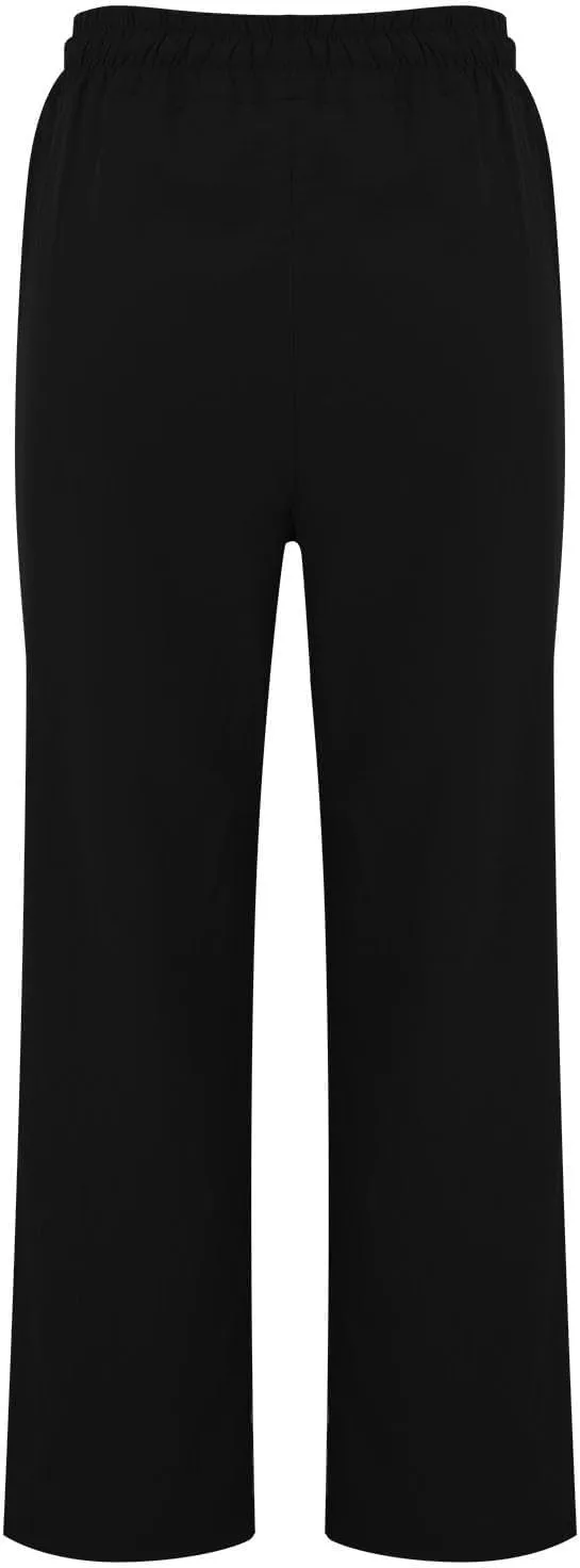 Baggy Linen Pants Women Drawstring High Waisted Straight Wide Leg Pants Lightweight Beach Trousers with Pockets