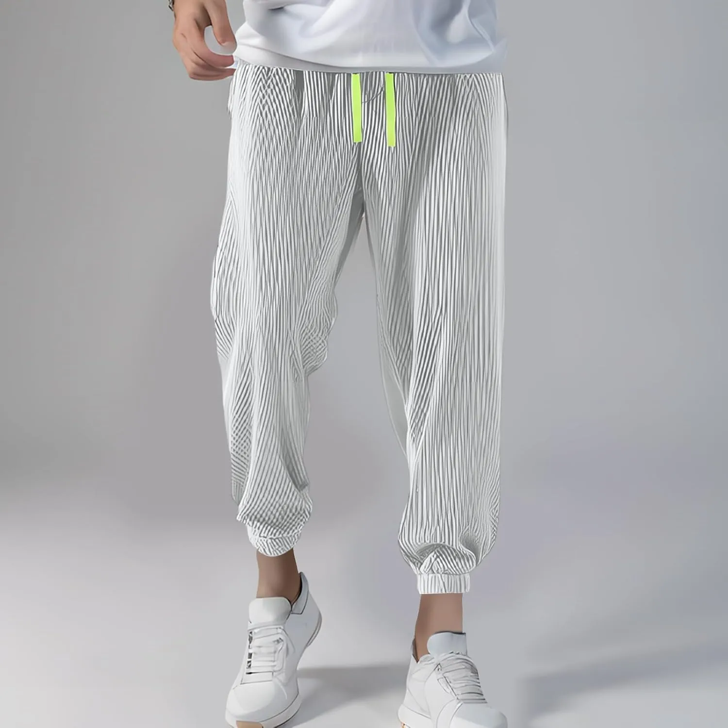 Baggy Sweatpants Men Open Bottom Straight Wide Leg Sweatpants Trendy Casual Yoga Athletic Lounge Pants with Pockets