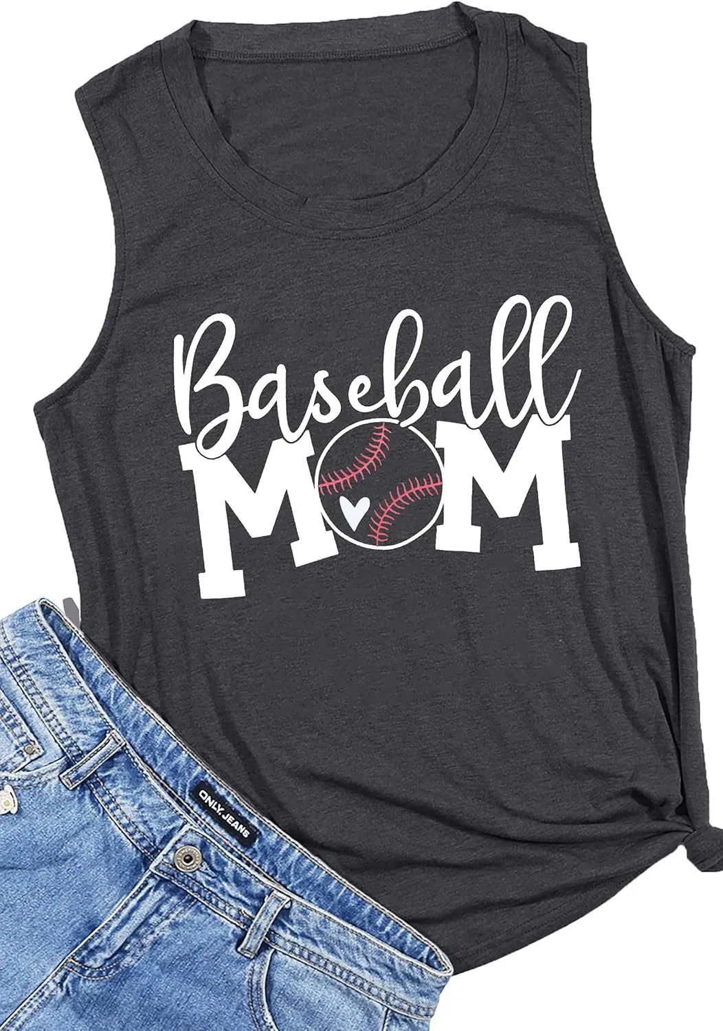 Baseball Mom Shirt Tank Tops Baseball Love Graphic Tee Shirts Women Summer Casual Loose Sleeveless Shirt