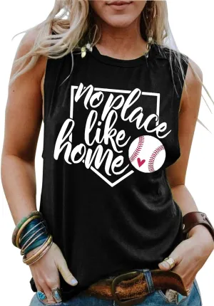 Baseball Mom Shirt Tank Tops Baseball Love Graphic Tee Shirts Women Summer Casual Loose Sleeveless Shirt