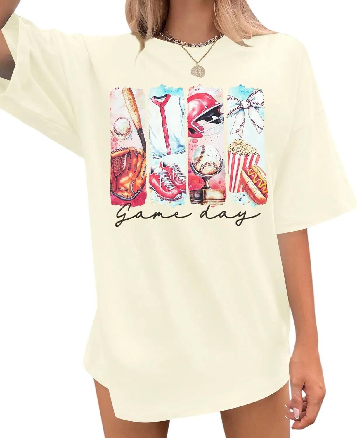 Baseball Mom T-Shirt Women Letter Print Funny Baseball Graphic Tees Tops Short Sleeve Casual Tee
