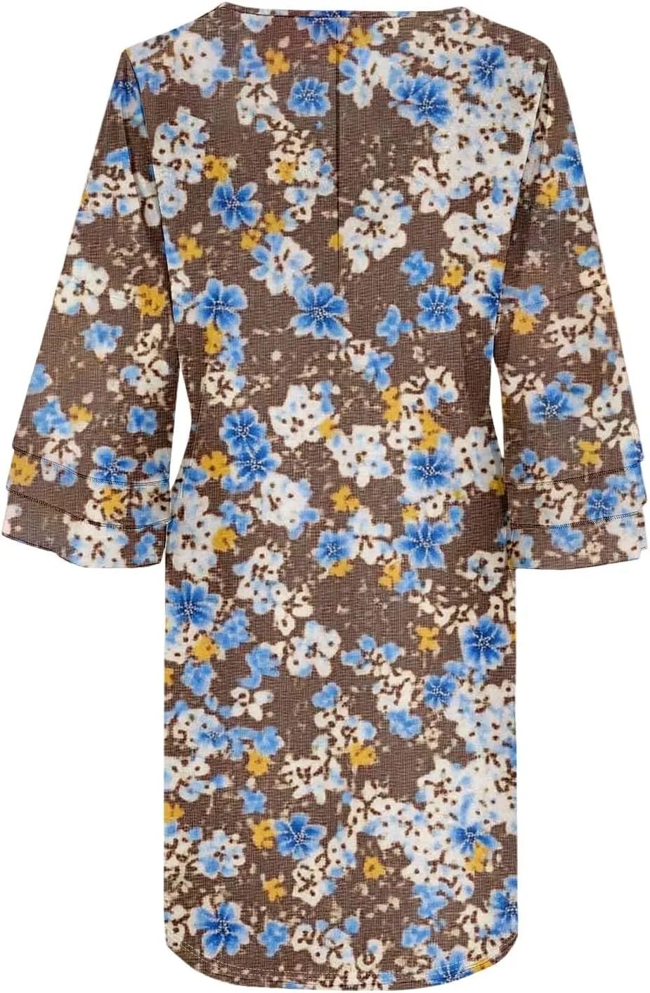 Beach Dresses for Women,2025 Summer Trendy Floral Print Boho Dress,Casual Loose V Neck Bell 3/4 Sleeve Mini Dress