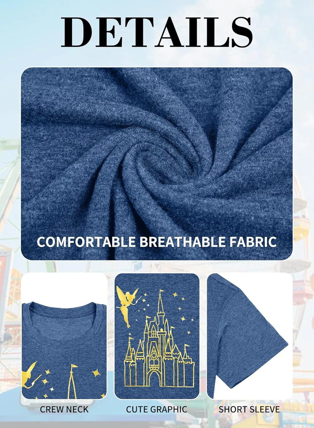 BLANCHES Plus Size Magical Shirt for Women Magic Kingdom Tshirt Castle Graphic Tee Vacation Short Sleeves Tops