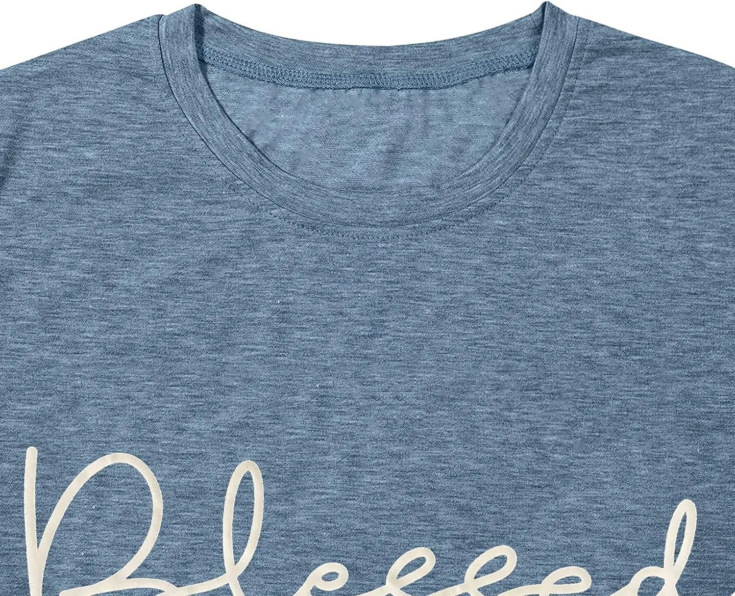 Blessed T-Shirt for Women Cute Heart Graphic Letter Print Sayings Shirts Casual Short Sleeve Thankful Tee Tops