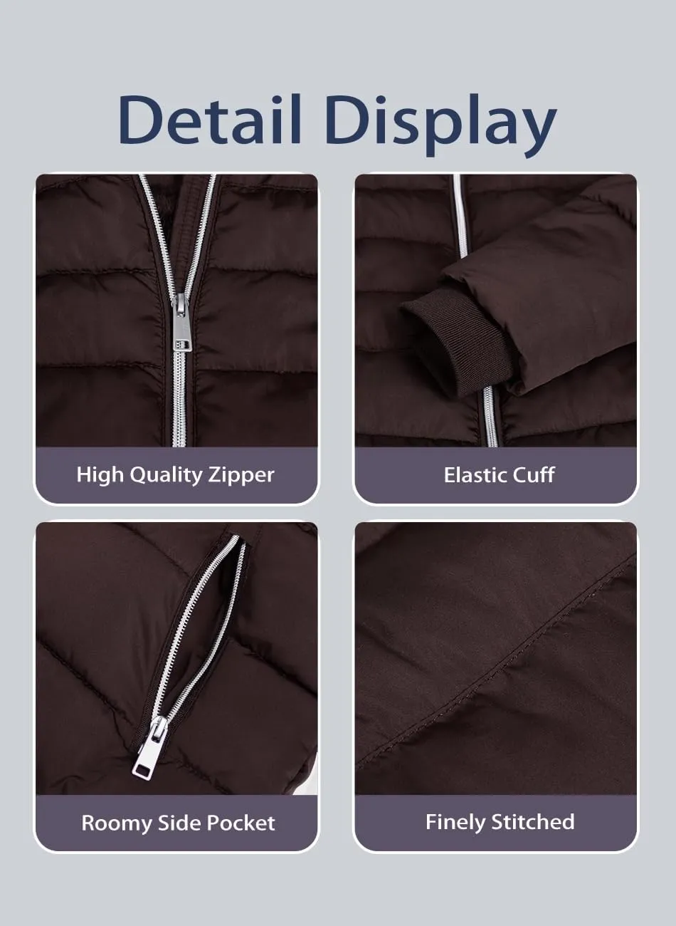 BodiLove Thickened Winter Puffer Jacket with Removable Faux Fur Hood Fleece Lining