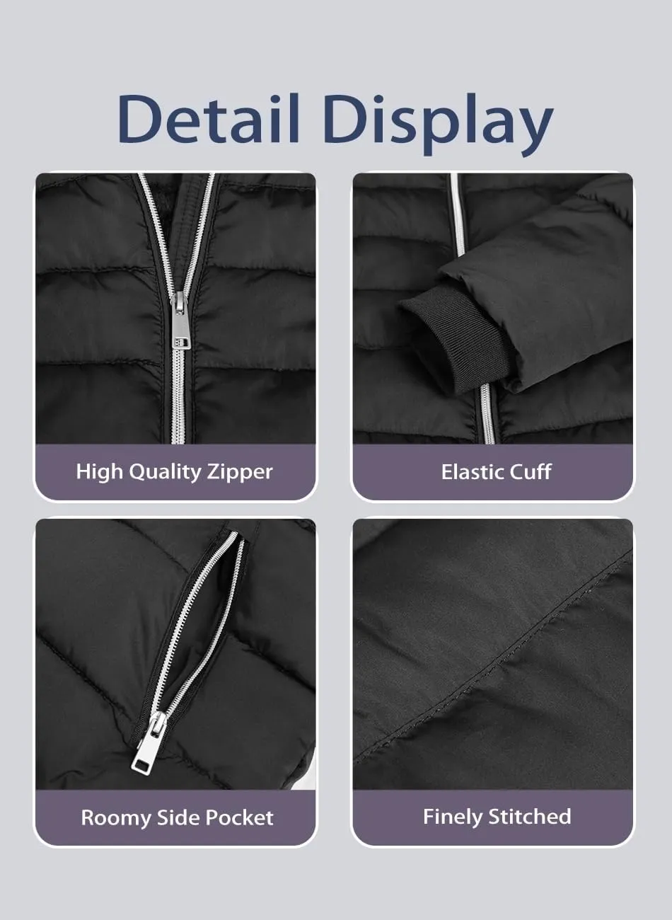 BodiLove Thickened Winter Puffer Jacket with Removable Faux Fur Hood Fleece Lining