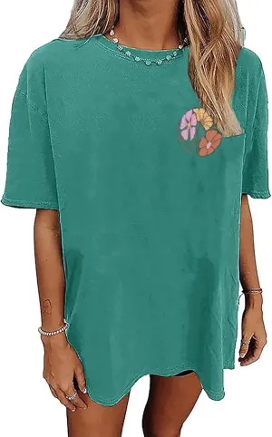 Boho Christian Shirts Women Flourish Like Flower T Shirt Jesus Gifts Short Sleeve Religion Oversized Tee Top