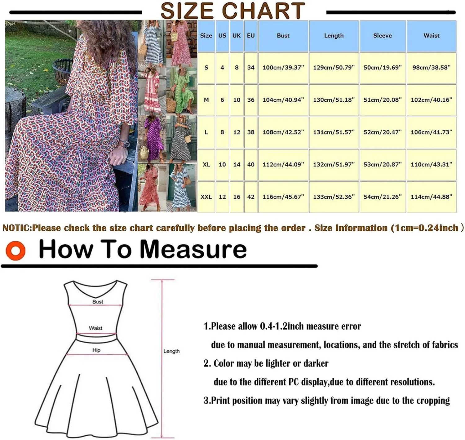 Boho Maxi Dresses for Women 2025 Casual Loose Fit Puff Sleeve Long Bohemian Dress Geometric V Neck Tiered Flowy Dress