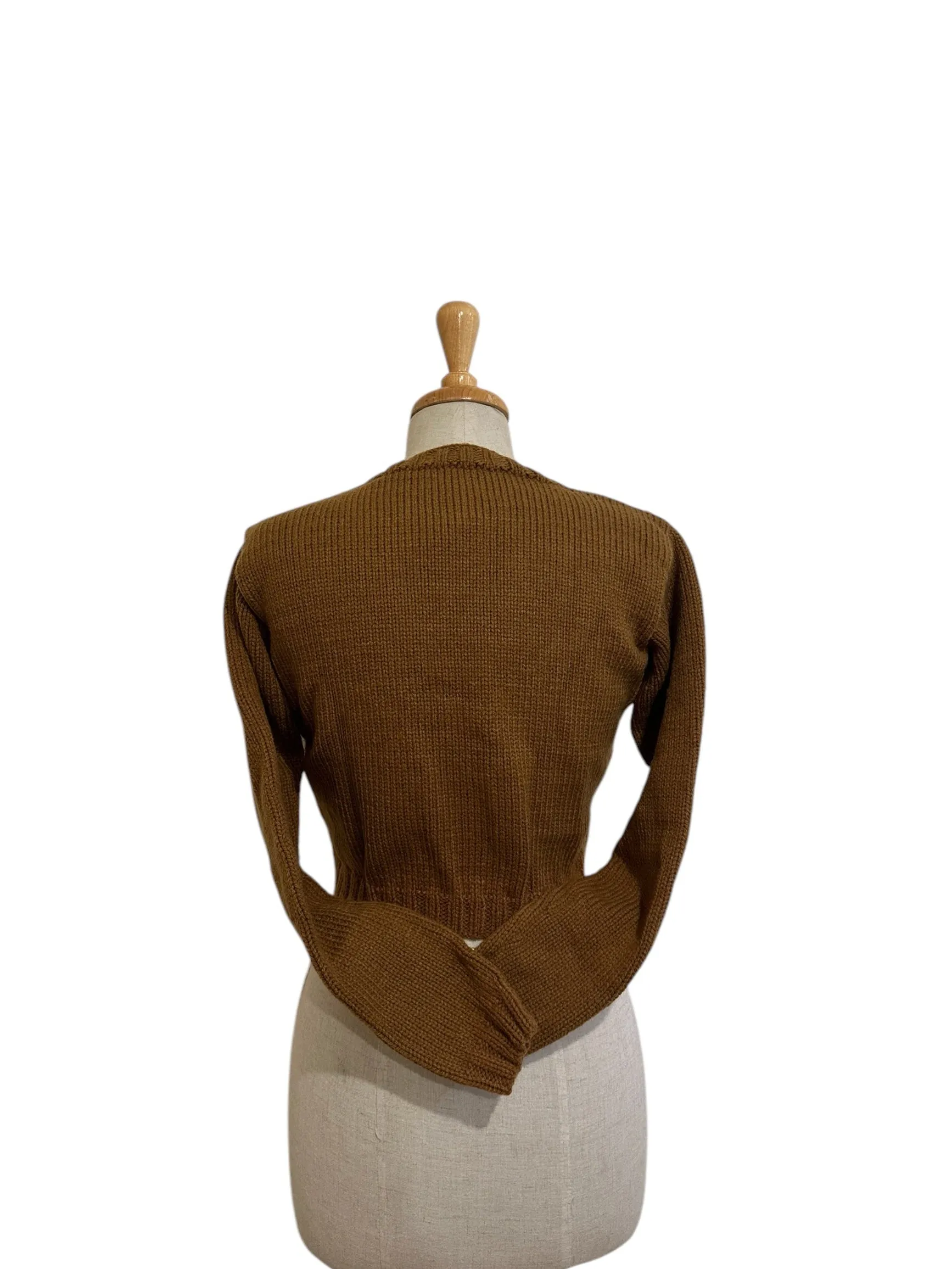 Camel Cropped Cardigan