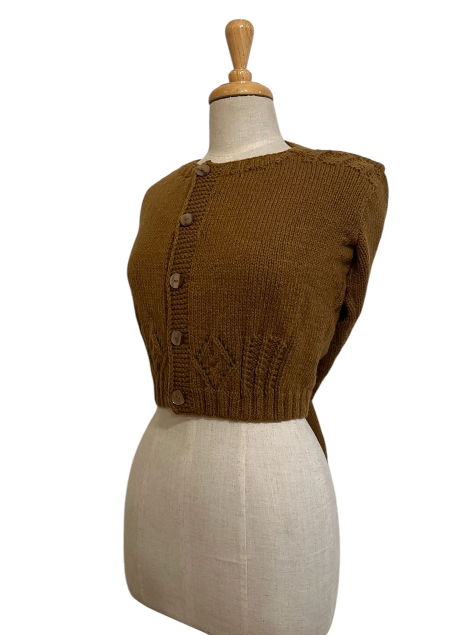 Camel Cropped Cardigan