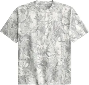 Camo Print Oversized T Shirts for Women Men Maple Leaf Print Crew Neck Tee Shirts Baggy Short Sleeve Graphic Tee Tops