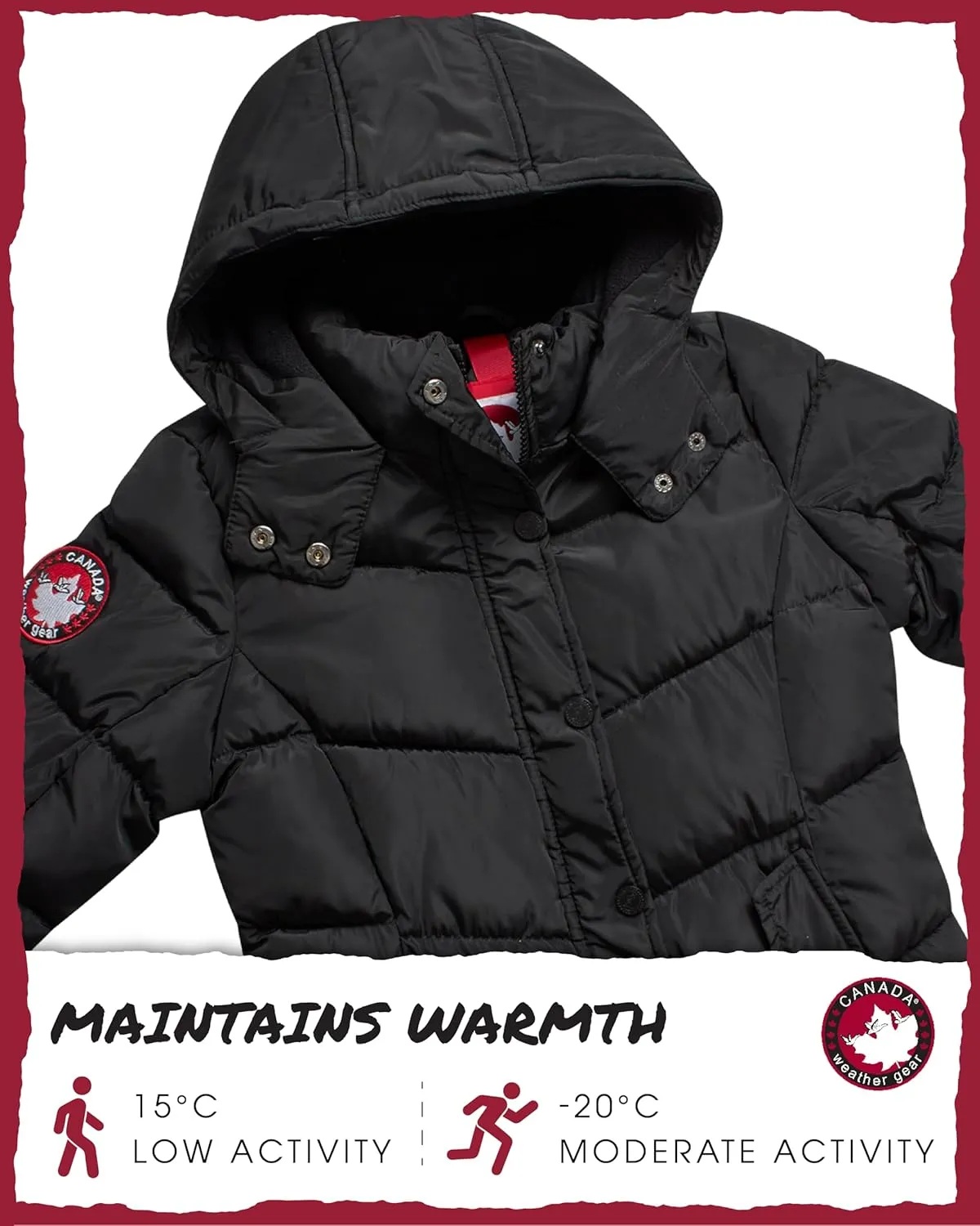 CANADA WEATHER GEAR Girls' Winter Coat - Quilted Heavyweight Puffer Parka Coat - Warm Winter Jacket for Girls (7-16)