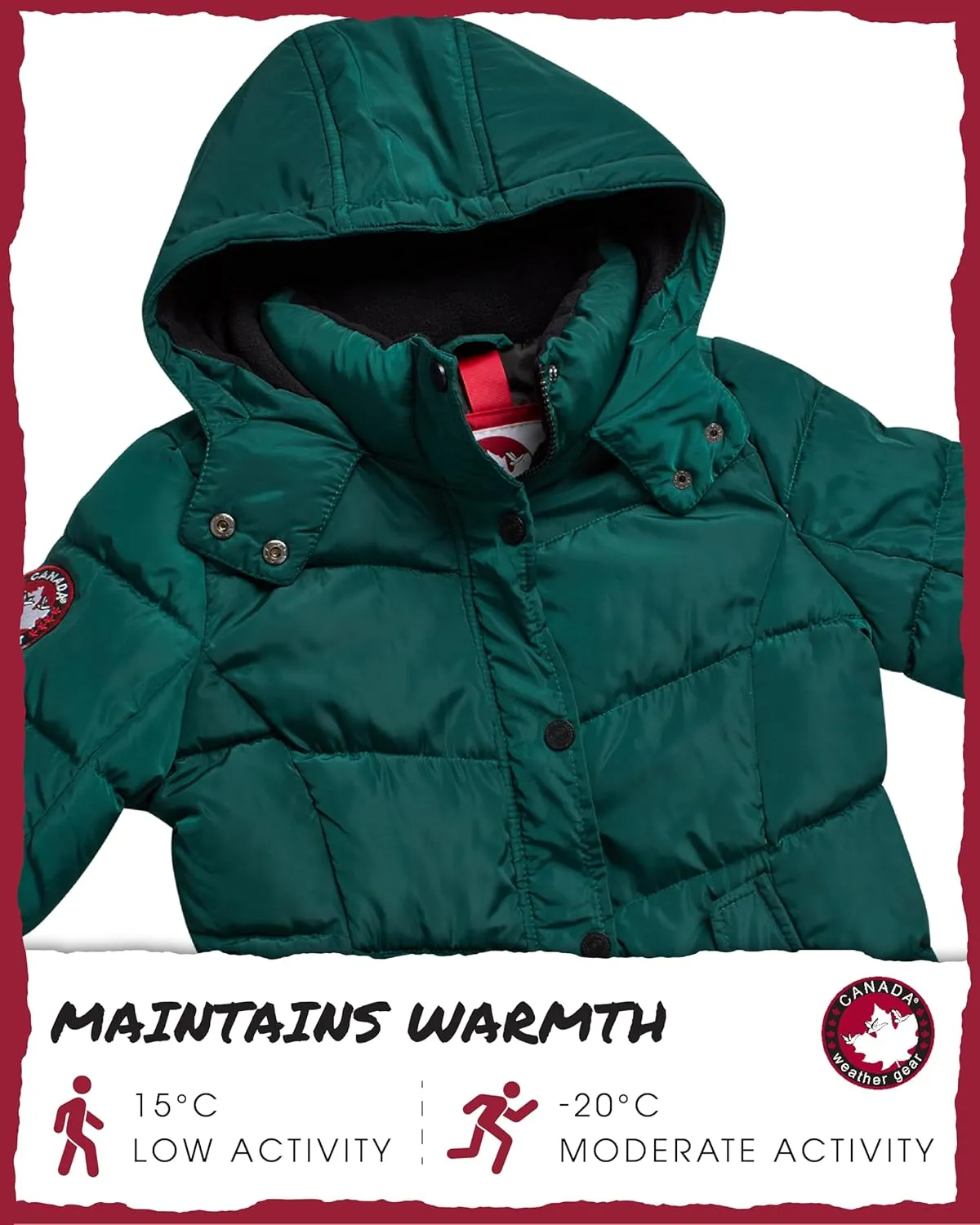 CANADA WEATHER GEAR Girls' Winter Coat - Quilted Heavyweight Puffer Parka Coat - Warm Winter Jacket for Girls (7-16)