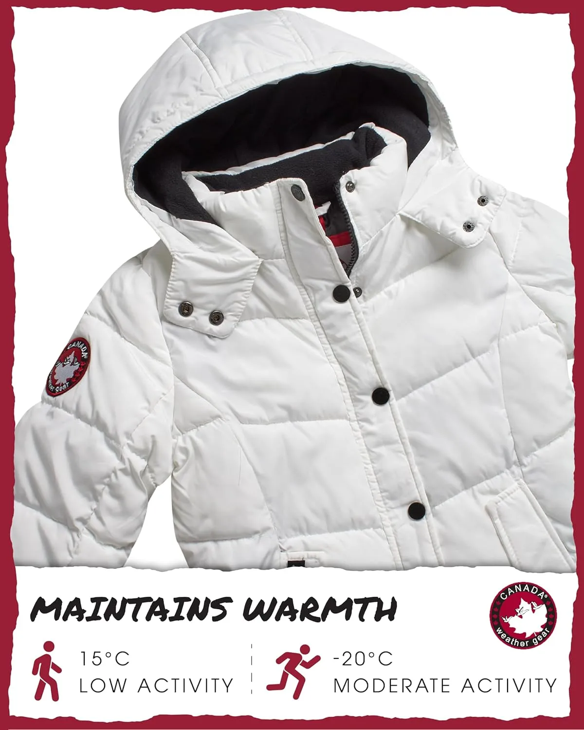CANADA WEATHER GEAR Girls' Winter Coat - Quilted Heavyweight Puffer Parka Coat - Warm Winter Jacket for Girls (7-16)