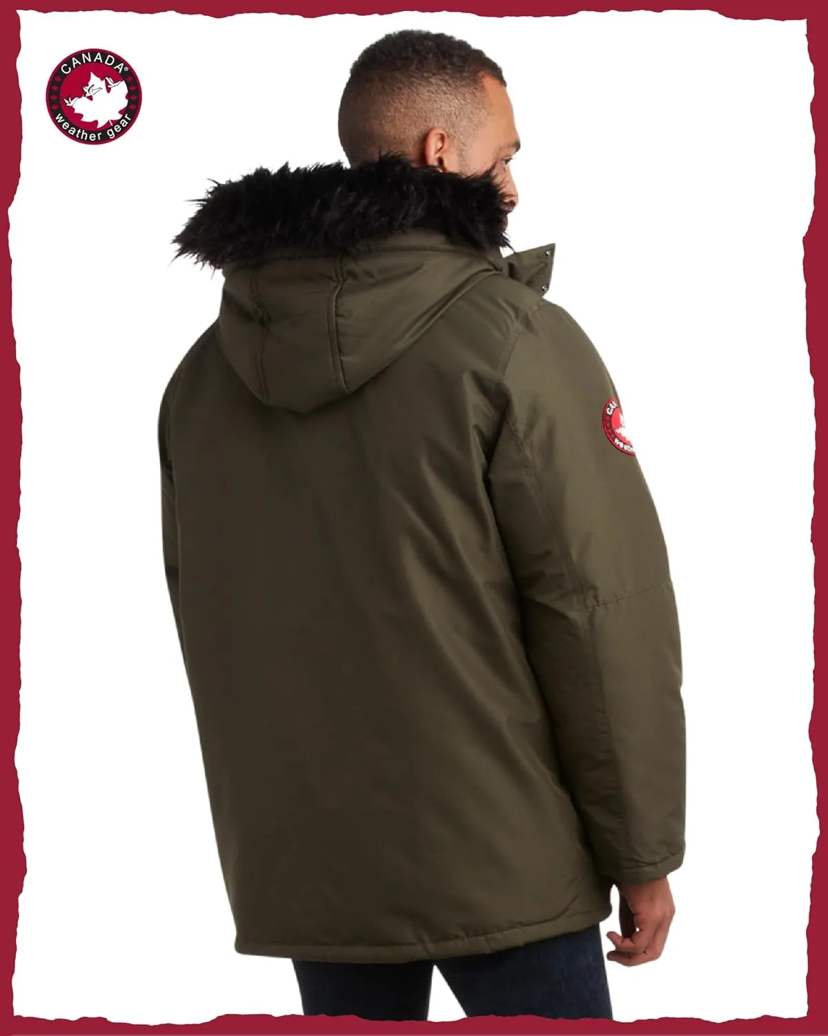CANADA WEATHER GEAR Men's Parka - Heavyweight Ripstop Insulated ThermaFoil Lined Puffer Winter Jacket for Men (M-XXL)