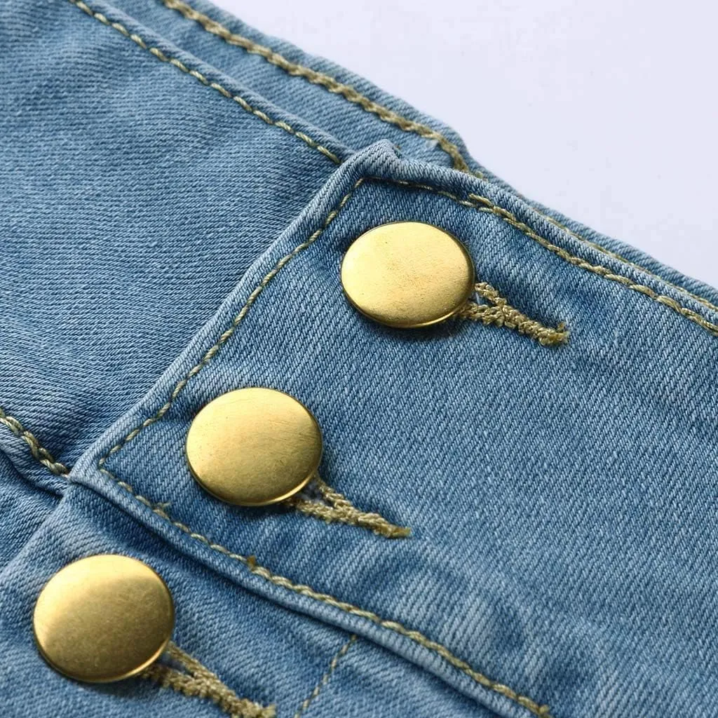 Casual Button-Fly Maxi Denim Skirts for Women A-Line Slim Fit Stretch High Waisted Butt Lifting Washed Long Jean Skirts