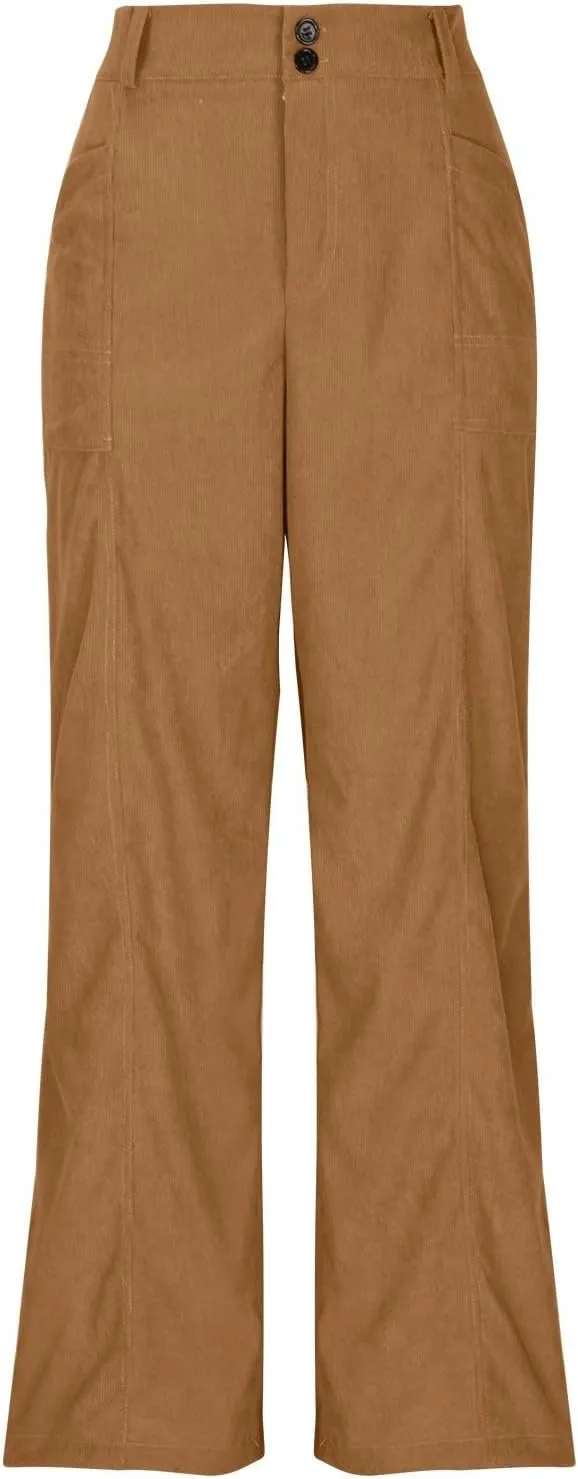 Casual Pants for Women 2025 Summer Straight Wide Leg Stretchy High Waist Solid Color Pants Trendy Baggy Loose Trousers