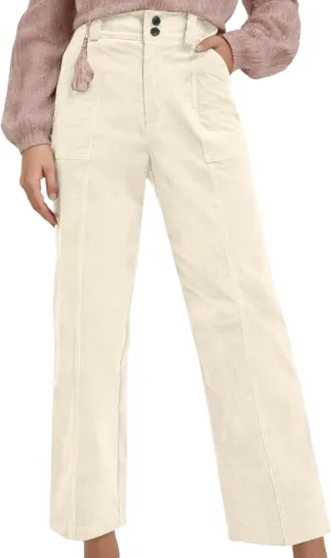 Casual Pants for Women 2025 Summer Straight Wide Leg Stretchy High Waist Solid Color Pants Trendy Baggy Loose Trousers