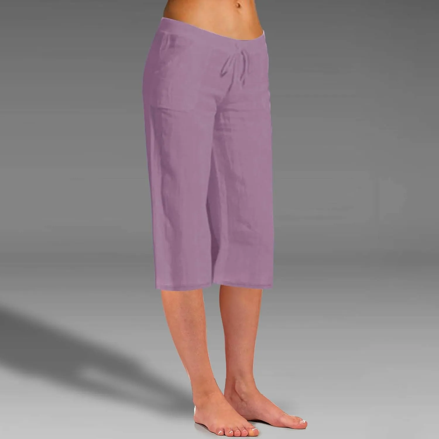 Ceboyel Womens Capris Casual Summer 2023 Yoga Cropped Pants High Waist 3/4 Length Causal Lounge Trousers Boho Beach Outfits