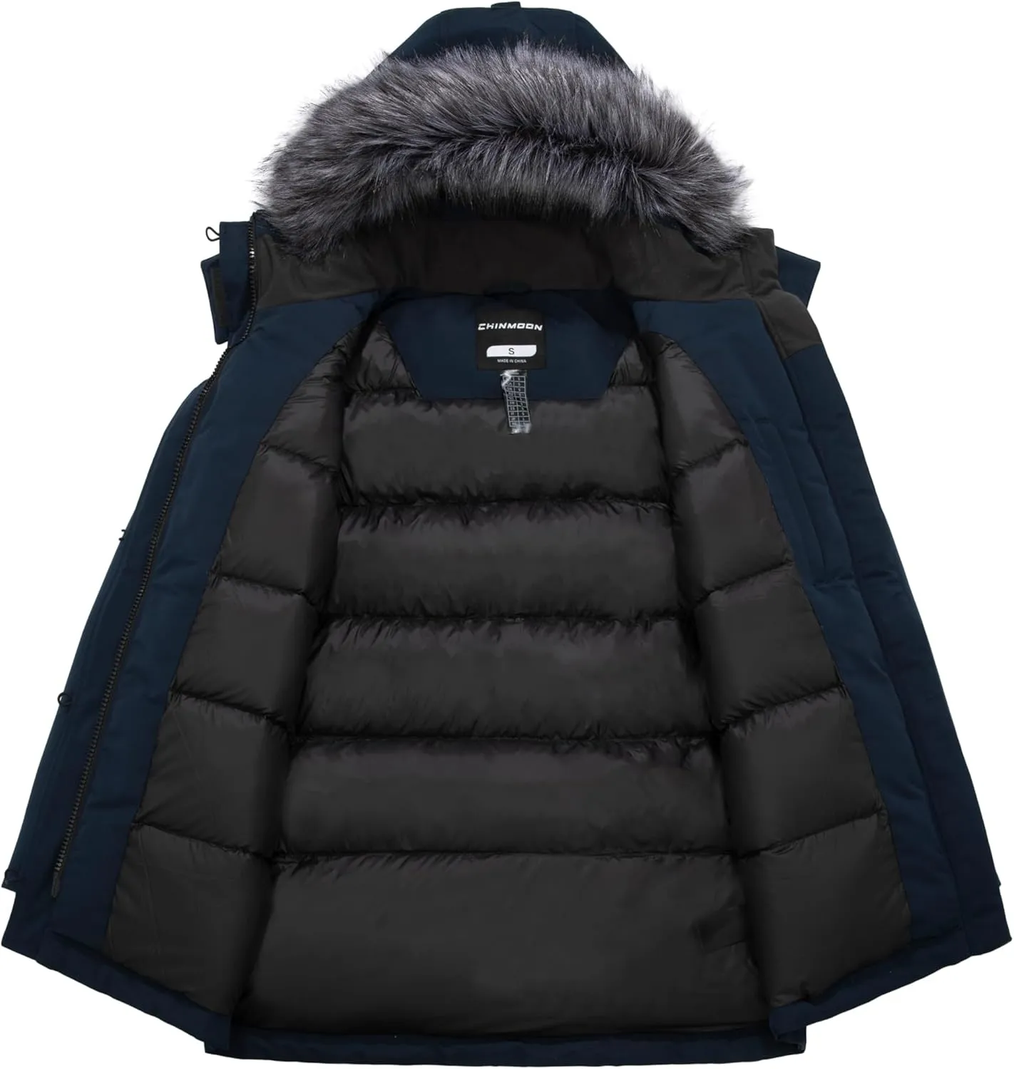 CHINMOON Women's Winter Coat Waterproof Thicken Parka Warm Snow Jacket with Removable Hood