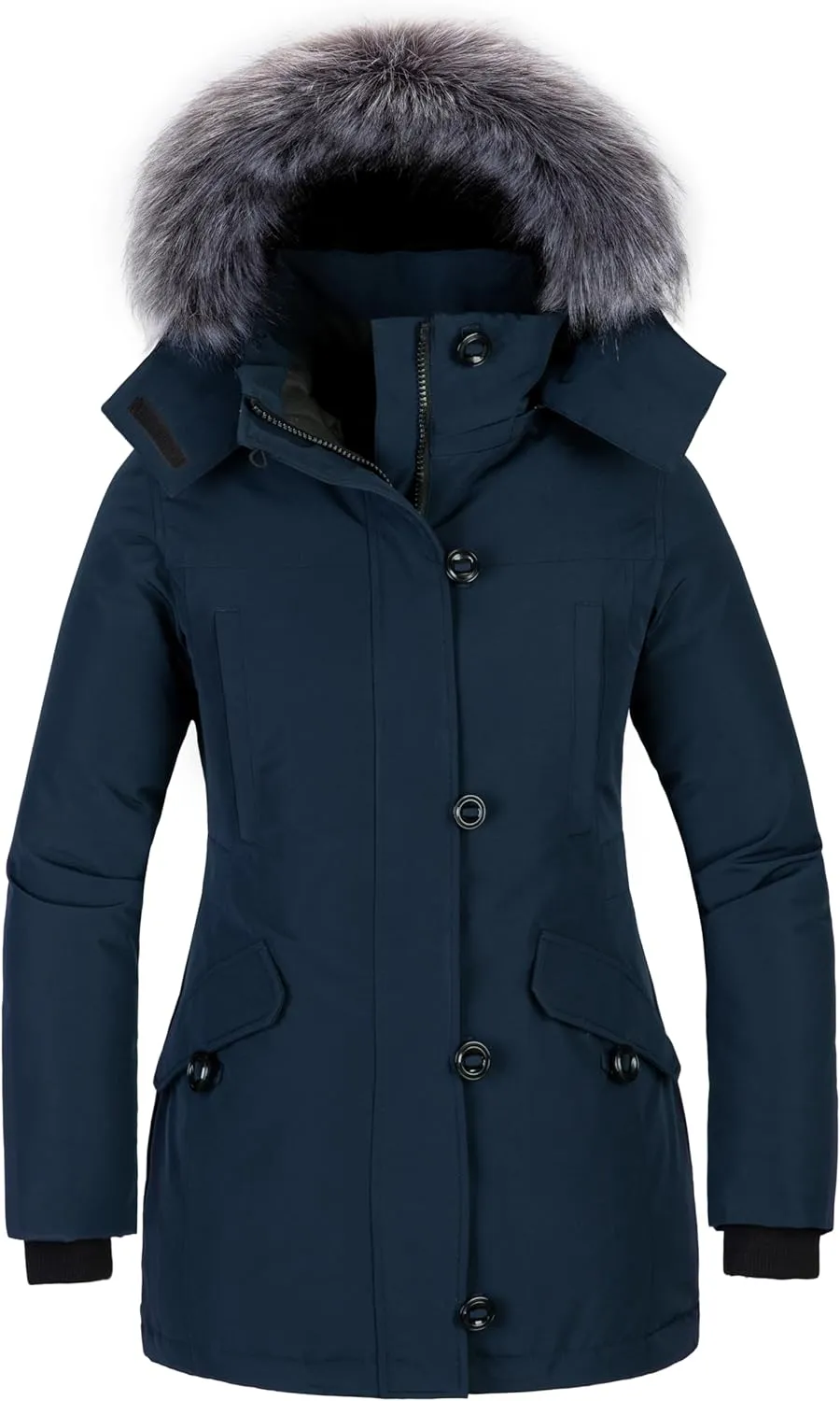CHINMOON Women's Winter Coat Waterproof Thicken Parka Warm Snow Jacket with Removable Hood