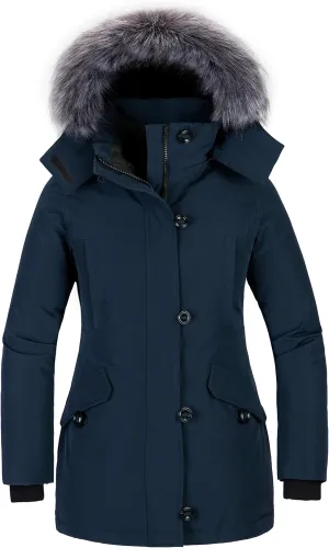 CHINMOON Women's Winter Coat Waterproof Thicken Parka Warm Snow Jacket with Removable Hood