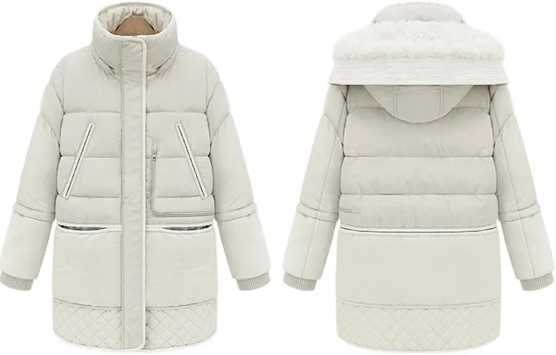 CJQJPNZ Winter Jacket Women Thick Warm Hooded Parka Mujer Cotton Padded Coat Long Paragraph Plus Size Jacket Female-