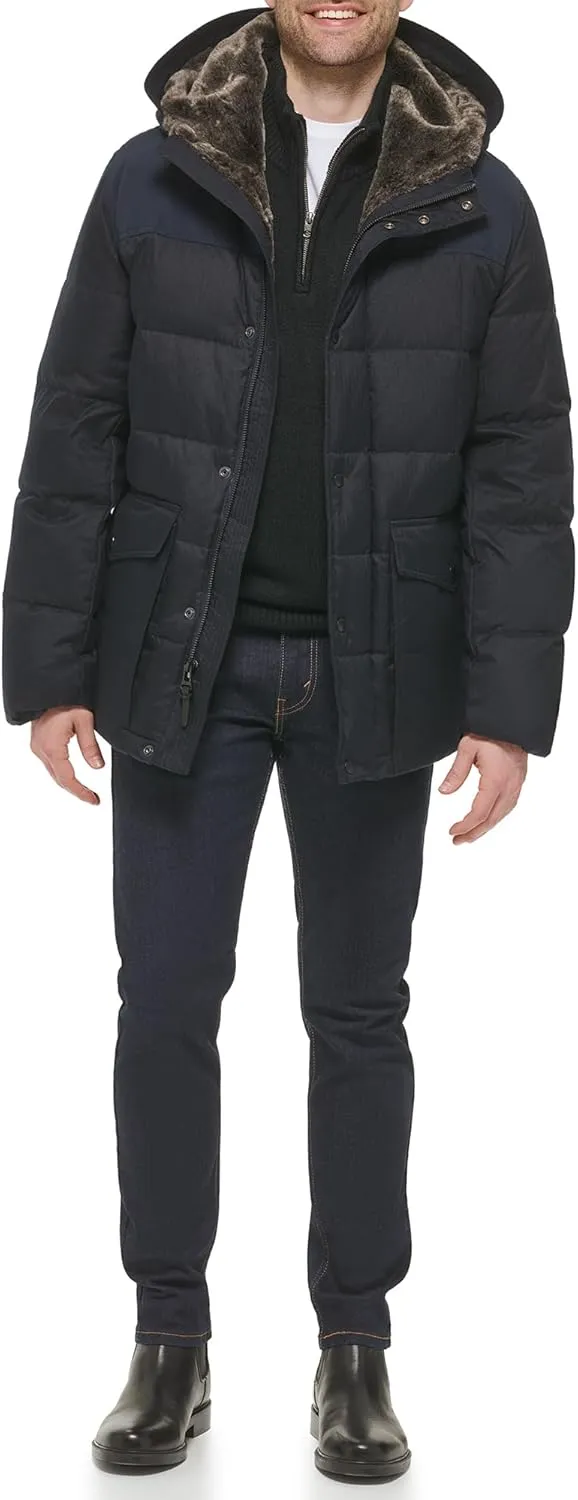 Cole Haan Men's Quilted Flannel Packable Down Parka