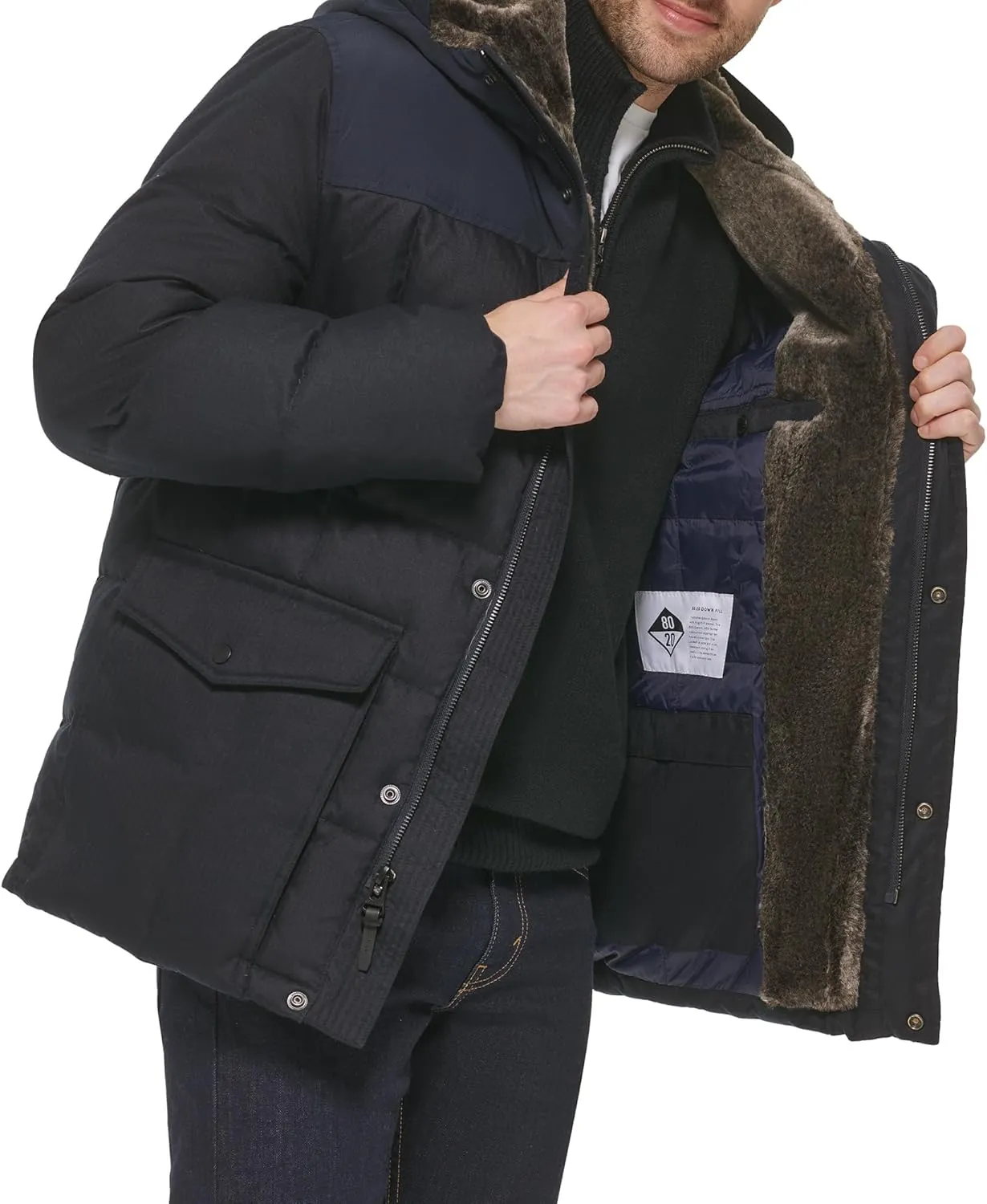 Cole Haan Men's Quilted Flannel Packable Down Parka
