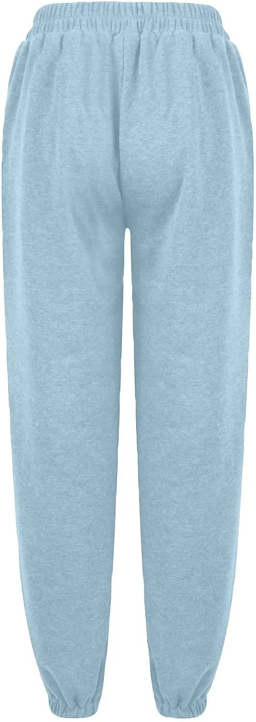 Comfy Pants,Women's High Waist Solid Color Casual Trousers Workout Sports Joggers Pants with Spring&Summer Clothing