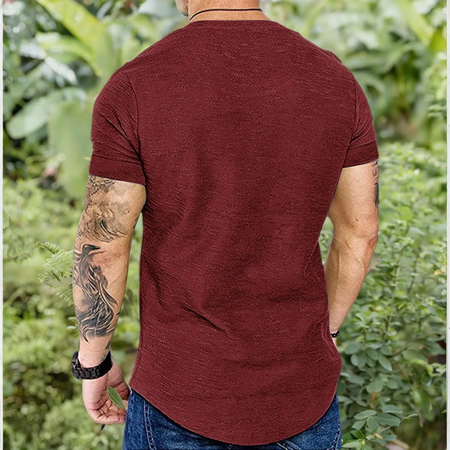 COOFANDY Mens 2 Pack Muscle V Neck T Shirt Fitted Gym Workout Short Sleeve Bodybuilding Tee