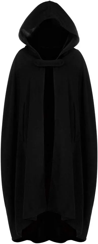 DDAPJ pyju Womens Hooded Open Front Cardigan Wool Blend Long Cape Coat Winter Casual Maxi Cloak Trench Coat Outwear Jacket