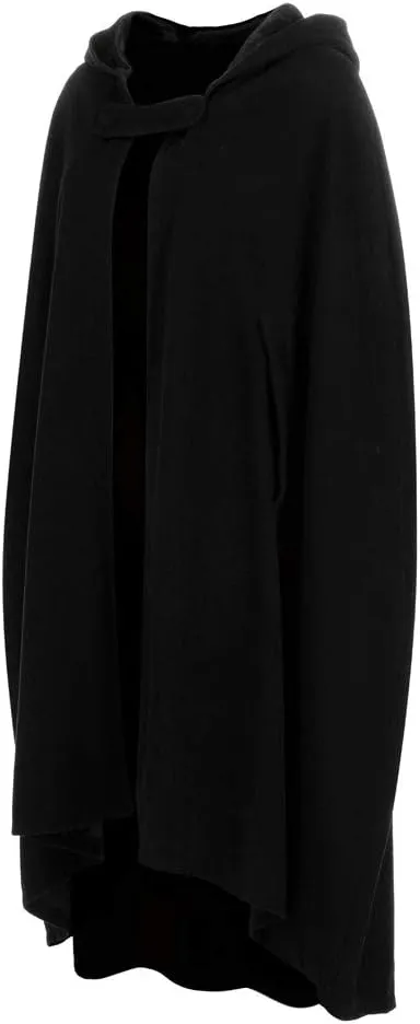 DDAPJ pyju Womens Hooded Open Front Cardigan Wool Blend Long Cape Coat Winter Casual Maxi Cloak Trench Coat Outwear Jacket